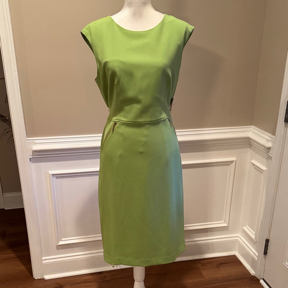 Kasper Lime Green Midi Dress